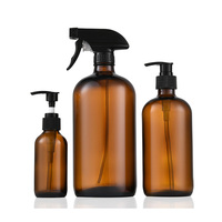 Bouteille avec pompe, distributeur de savon pour savon des mains, shampoing, en verre, ambrées, boston, 4oz, 8oz, 16oz, 500ml, 32oz