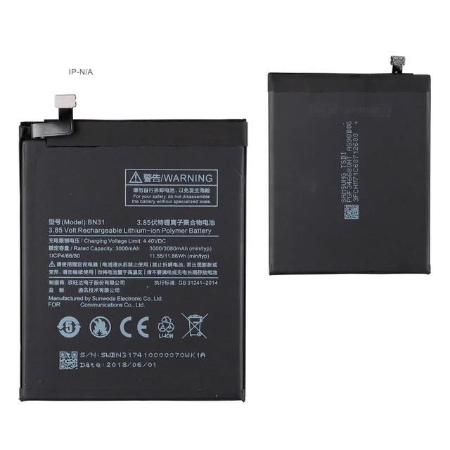 New Phone Battery BN31 35 BM3D 3F 3080mAh Compatible With for Xiaomi Redmi 7A 4A 4 Pro Mi A1 5X Mi 8 SE 9 Replacement Battery