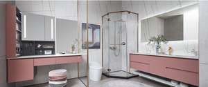 <span class=keywords><strong>Meuble</strong></span> de salle de bain mural de style nordique avec lavabo encastré blanc et miroir carré, fabricant d'armoires de salle de bain modernes - Product Image 3