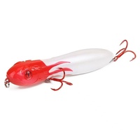 Leurre flottant OEM ABS avec finition rayée tigre et 2 hameçons rouges en acier à haute teneur en carbone pour la pêche en eau salée et en eau douce