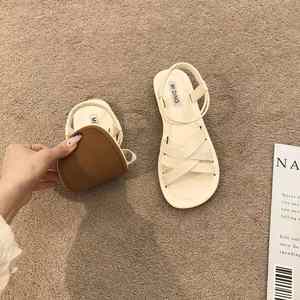 2026 New Arrival Women Flat Breathable Sandals <b>Soft</b> Girl Student Fairy Roman Style Summer Vacation Beach <b>Shoes</b> - Product Image 3