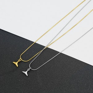 Retro Simple <b>Titanium</b> Steel Beauty's Tail Shaped Pendant Necklace Fashion Niche Design Women's Necklaces Wholesale Jewelry - Product Image 1