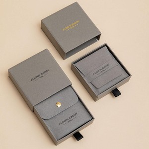 Boîte cadeau de luxe en carton rigide personnalisée pour bijoux, avec pochette pour boucles d'oreilles, <span class=keywords><strong>collier</strong></span>, bague - Product Image 1