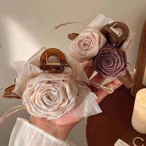 Français Rétro Séché Rose Fleur Maillard Grand Requin Griffe Filles Chapeaux Accessoires De Cheveux - Product Image 6