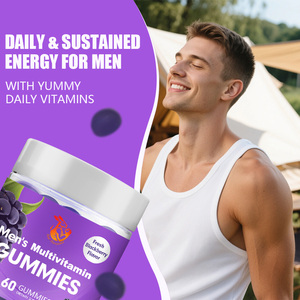 Gommes multivitaminées pour hommes avec vitamines B12, D et zinc, favorisant le métabolisme énergétique et l'immunité, saveur mûre - Product Image 3