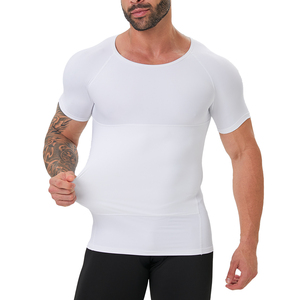 Chemises de compression respirantes en tricot pour hommes, OEM/ODM, pour gynécomastie, manches courtes, body shaper - Product Image 2