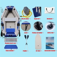 Kayak gonflable en PVC pour 2 personnes, B200-3 Solar Marine 200 CM, bateau de pêche, canoë avec pagaies et accessoires de pompage