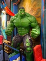 Décoration intérieure et extérieure, figurines d'action de super-héros, homme musclé, statue de Hulk grandeur nature en fibre de verre, sculpture en résine