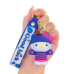 Al por mayor, exquisito llavero colgante de plástico con diseño de gato lindo de moda en internet y muñeco de perro Pudding de orejas grandes, para coche y bolso, para mujer-F - Product Image 5