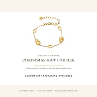 Bracelet personnalisé en forme de gourde en acier inoxydable plaqué or 18 carats, chaîne creuse, pour femme, vente en gros