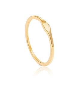 Gemnel Logo gravable Bague chevalière ovale plaquée or pour femme - Product Image 5