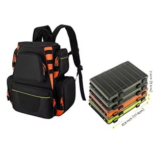 Sac à dos de pêche BSCI 25L, résistant à l'eau, avec 4 boîtes à pêche, construction robuste en tissu 1000D haute résistance - Product Image 2