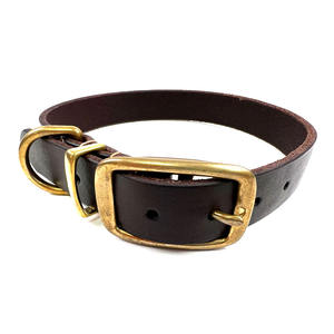 Collar de perro de cuero genuino de alta calidad, capa superior de cuero grueso, Collar de perro, Hardware de lujo, suministros para mascotas, venta al por mayor - Product Image 6