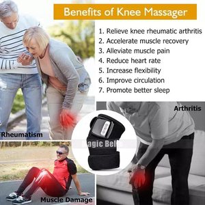 Almohadillas masajeadoras Rech ajustables Rodilla Muslo Negro Comodidad Terapia de calefacción Vibración Alivio del dolor articular Masaje Rodilleras - Product Image 5