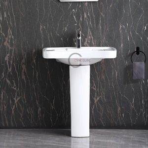 Lavabo de Columna Blanco Económico, Diseño Simple, Lavabo Rentable para Renovación de Apartamentos - Product Image 3