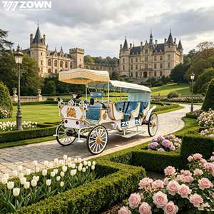 Charrette Équestre Électrique pour 4-6 Personnes, Chariot Touristique Européen à 4 Roues, Carrosse de Mariage - Product Image 1
