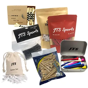 Wholesale Golf tee Custom Logo Bag Pack Flexible Durable Various Type Bamboo Golf Tee