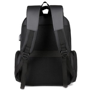 مخصص سعة كبيرة في الهواء الطلق الأزياء حقيبة ظهر الكمبيوتر المحمول الفاخرة أكسفورد البوليستر بطانة للماء حقيبة سستة هندسية حزام USB - Product Image 4