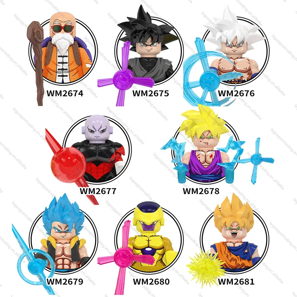 Mattoncini WM6178 Goku nero figlio Goku Master Roshi Jiren Gogeta Son Gohan Gold Frieza giapponese Anime Mini giocattoli per bambini