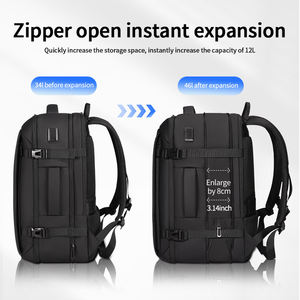 Sac à dos unisexe 17.3 pouces pour ordinateur portable, grande capacité, sac de voyage étanche multifonctionnel pour les affaires des étudiants - Product Image 2