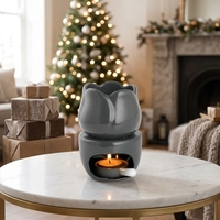 Brûleur à huile en céramique pour cire fondue, diffuseur d'arômes en forme de tulipe |   Porte-bougie à huile essentielle, décoration d'intérieur, diffuseur de parfum