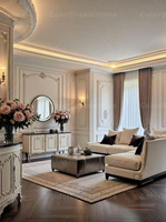 Service de conception 3D pour toute la maison, solution de salon contemporain de luxe, plan de décoration de villa personnalisé