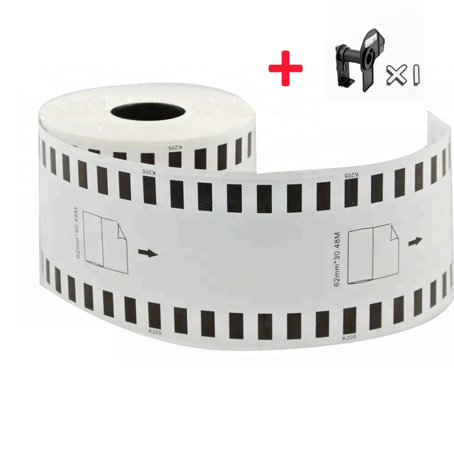Top Dk22205 Thermal Paper Label Sticker Dk22205 62mm*30.48m Continuous Brother Dk2205 Compatible Paper Labels Rolls