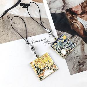 Nuit étoilée et cri Art peinture à l'huile porte-clés mondialement célèbre Gogh et <span class=keywords><strong>Munch</strong></span> alliage sac breloque Badge - Product Image 4