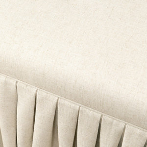 Banc ottoman vintage rectangulaire long et large en tissu plissé pour salon, tabouret à chaussures, pouf de salle de bain à vendre - Product Image 4