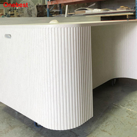 Design brillant blanc gravé Corian Surface solide clinique médicale de la peau bureau de réception meubles de salon