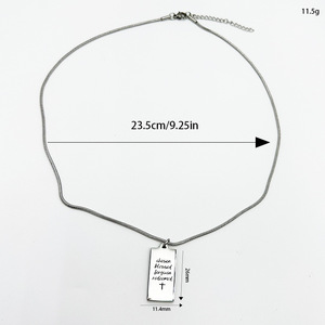 <b>Cross</b> Engraved Military Tag Necklace Stainless Steel Snake <b>Chain</b> Everyday Wear Geometric Design Yiwu Origin - Product Image 4