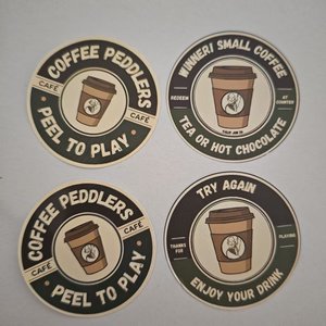 Adesivi Promozionali Ecologici Impermeabili a Doppio Strato per Lotteria, Etichette Adesive a Due Strati con Effetto 'Peel-and-reveal' per Estrazioni Fortunate - Product Image 1