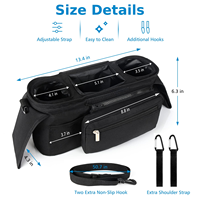 Organisateur universel pour poussette avec porte-gobelet isotherme, pochette pour téléphone détachable et bandoulière