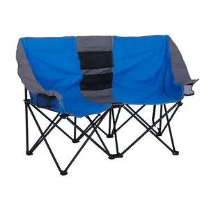屋外ダブルシートラグジュアリー2人用折りたたみ椅子折りたたみキャンプチェア