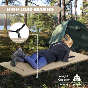 KingGear Outdoor Tragbares Aluminium Oxford Leichtes Feldbett Klappbar Verstellbares Faltbett für Erwachsene - Product Image 6