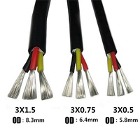 Fil électrique souple en silicone multiconducteurs 3*0,75 mm² H05SS-F 3 fils