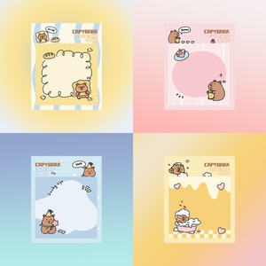 Note adesive della serie Capibara <span class=keywords><strong>e</strong></span> Post Note promozionali con Logo personalizzato serie di colori Note autoadesive facili Post Memo pad - Product Image 6