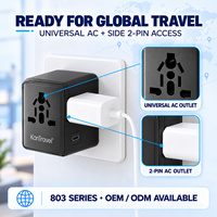 Adaptateur de voyage universel 35W avec chargeur rapide, 5 ports USB et prise secteur pour les voyages d'affaires internationaux