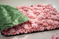 Backdrop Pesta Rumah A-979 Bunga Buatan Warna Pink, Dinding Bunga Mawar Dusty Pink untuk Acara Pernikahan