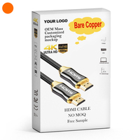OEM Ultra HD 4K pour câble 2.0 haute vitesse 2160p plaqué or 2 mètres avec moniteur Ethernet conducteur en cuivre pur prêt à l'emploi