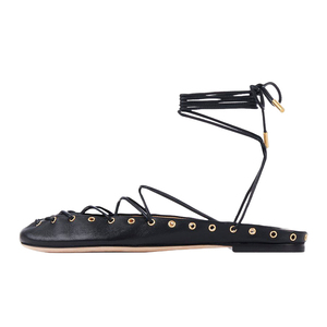 Big Size 44 Women Ankle Lace up Shoes Flat Heels Pumps Dress Front Cut Out Round Toe Wide Fit Causal <b>Sandals</b> - Product Image 5