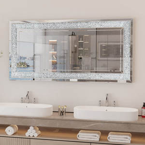 <span class=keywords><strong>Espejo</strong></span> Decorativo de Estilo Veneciano con Bisel Completo y Diamantes de Imitación, <span class=keywords><strong>Espejo</strong></span> Rectangular para Sala de Estar - Product Image 4