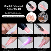 Système d'extension d'ongles carrés à double forme couvrante, moules à ongles acryliques réutilisables avec échelle intégrée pour gel de construction et nail art