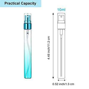 Mini flacons vaporisateurs de parfum 10 ml en verre coloré, atomiseur vide rechargeable pour huiles essentielles - Product Image 6