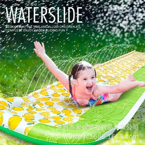 Tobogán acuático inflable para niños con función de pulverización, color verde real, 22.1.1, para uso doméstico - Product Image 2