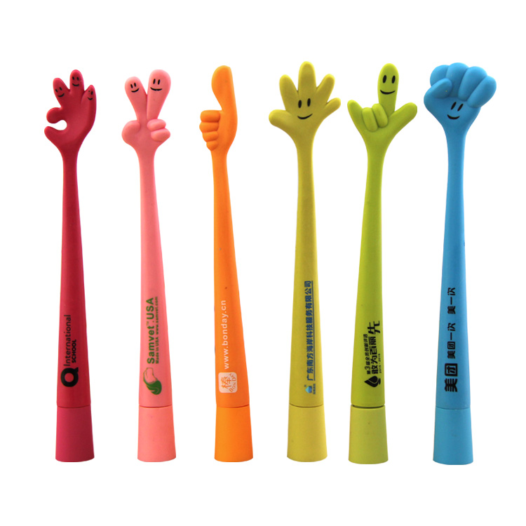 Promotion Mini Cartoon Finger Ballpoint Pens for Kids 1.0mm Sports Logo Plastic Rubber Material Customizable Design