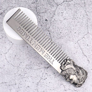 Peigne à barbe rétro façonnant la tête d'huile pour hommes, meilleur accessoire rétro en acier inoxydable pour hommes, 1 pièce - Product Image 2