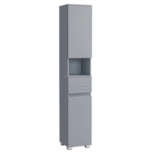 <strong>Tall</strong> Slim Modern Wood <strong>Bathroom</strong> Cabinet Open Compartments 1 Drawer Adjustable Shelves Space Saving <strong>Storage</strong> for Apartment Bedroom - Product Image 1