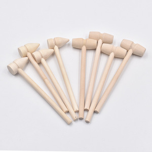 Petit marteau en bois, 5 pièces, accessoires pour animaux, <span class=keywords><strong>jouets</strong></span> et accessoires, artisanat en bois, outils de gâteau, marteau de chasse au chocolat - Product Image 1