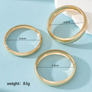 Phụ Nữ Mới Thời Trang Mịn Arc Đóng Đồng Bằng Vòng Và Vòng Đeo Tay Tinh Tế Thiết Lập Tay Trang Sức Kết Hợp - Product Image 3